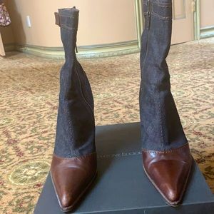 Jean and brown leather boots
